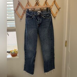 Zara dark wash blue straight jeans